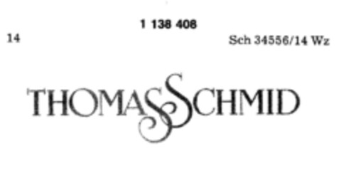 THOMAS SCHMID Logo (DPMA, 15.07.1988)