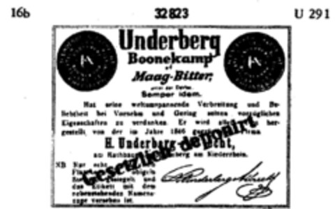 Underberg Boonekamp Maag-Bitter Logo (DPMA, 19.08.1898)