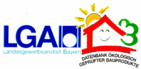 LGA Landesgewerbeanstalt Bayern DATENBANK ÖKOLOGISCH GEPRÜFTER BAUPRODUKTE Logo (DPMA, 04/19/2001)