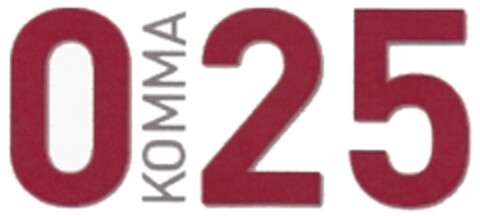 0 KOMMA 25 Logo (DPMA, 31.03.2012)