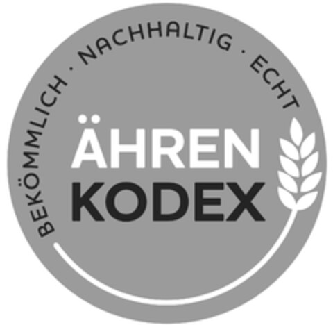 ÄHRENKODEX BEKÖMMLICH · NACHHALTIG · ECHT Logo (DPMA, 09/08/2021)