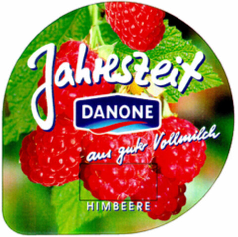 Jahreszeit DANONE aus guter Vollmilch HIMBEERE Logo (DPMA, 18.01.1996)