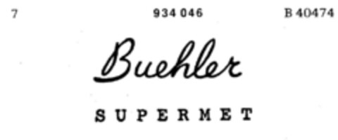 Buehler SUPERMET Logo (DPMA, 20.06.1968)