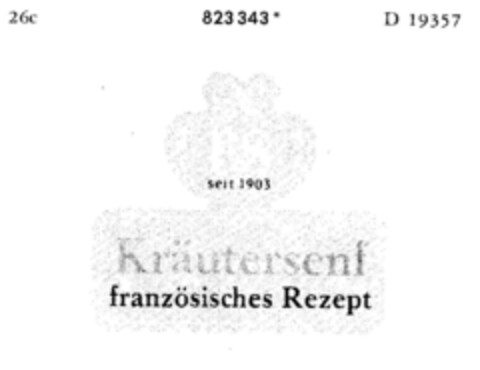 FS seit 1903 Kräutersenf französisches Rezept Logo (DPMA, 01.02.1966)