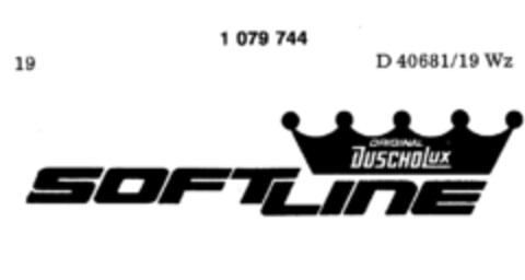 ORIGINAL DUSCHOLUX SOFT LINE Logo (DPMA, 09.02.1985)