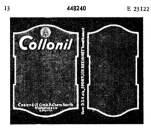 Collonil Esslen & Co. G.m.b.H. Chem. Fabrik. Logo (DPMA, 19.02.1932)