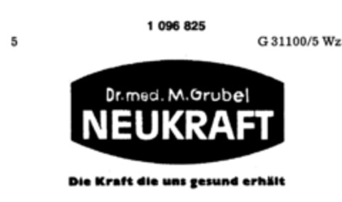 Dr. med. M. Grubel NEUKRAFT Logo (DPMA, 01/31/1984)