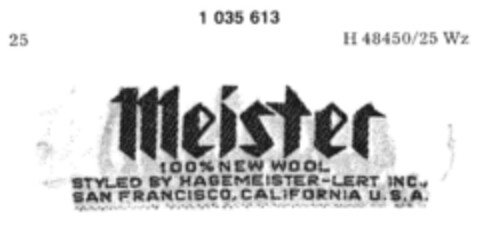 Meister Logo (DPMA, 02/13/1981)