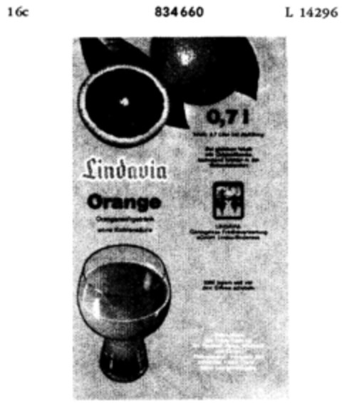 Lindavia Orange Logo (DPMA, 12.09.1966)