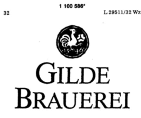 GILDE BRAUEREI Logo (DPMA, 23.10.1986)