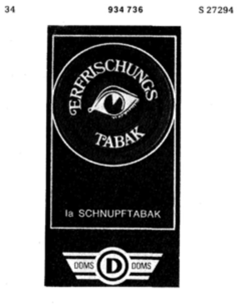 ERFRISCHUNGS TABAK Logo (DPMA, 30.10.1973)