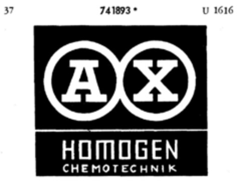 A X HOMOGEN CHEMOTECHNIK Logo (DPMA, 17.05.1960)
