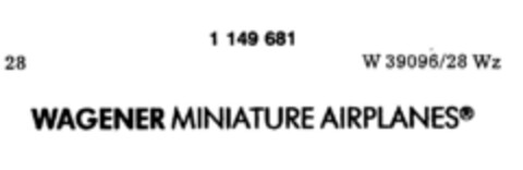 WAGENER MINIATURE AIRPLANES Logo (DPMA, 30.03.1989)