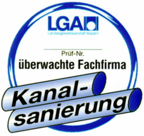 Kanal-Sanierung LGA überwachte Fachfirma Logo (DPMA, 05/25/2001)