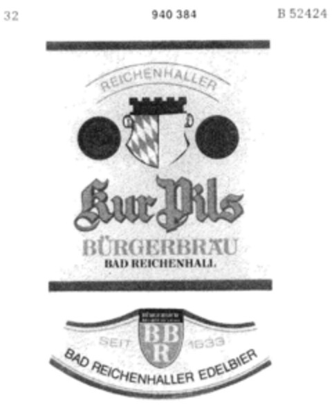 Kur Pils BÜRGERBRÄU BAD REICHENHALL Logo (DPMA, 23.03.1974)