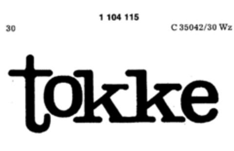tokke Logo (DPMA, 22.03.1986)