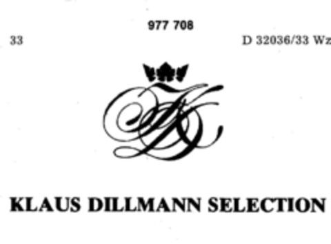 KLAUS DILLMANN SELECTION Logo (DPMA, 01.03.1978)