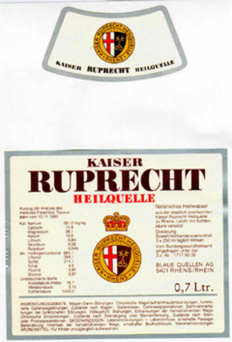 KAISER RUPRECHT HEILQUELLE Logo (DPMA, 01/08/1982)