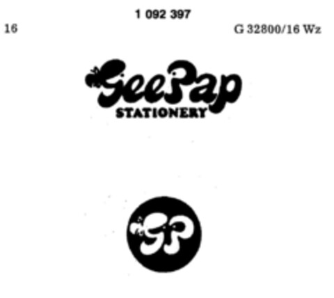 Gee Pap STATIONERY Logo (DPMA, 26.11.1985)