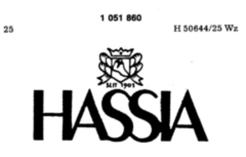 HASSIA SEIT 1901 Logo (DPMA, 10.11.1982)