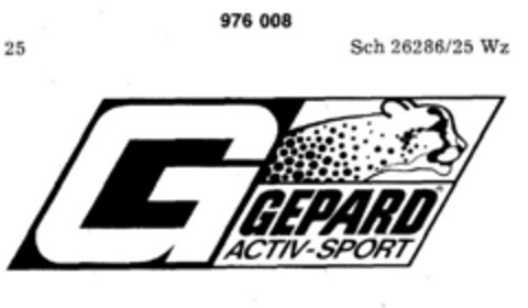 G GEPARD ACTIV-SPORT Logo (DPMA, 12.01.1977)