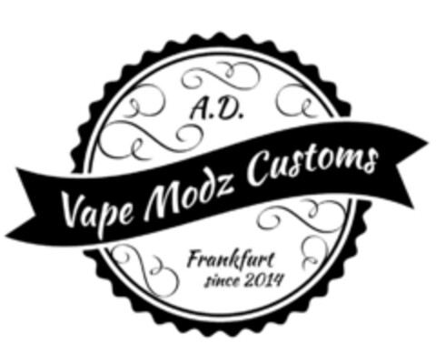 Vape Modz Customs A.D. Frankfurt since 2014 Logo (DPMA, 21.03.2016)