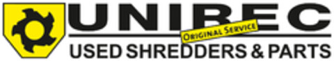 UNIREC ORIGINAL SERVICE USED SHREDDERS & PARTS Logo (DPMA, 01.03.2019)
