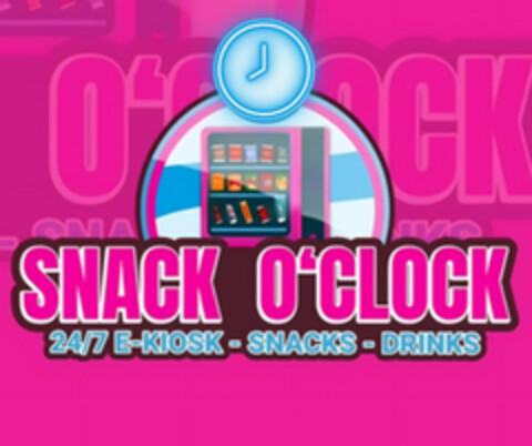 SNACK O'CLOCK 24/7 E-KIOSK - SNACKS - DRINKS Logo (DPMA, 12.12.2024)
