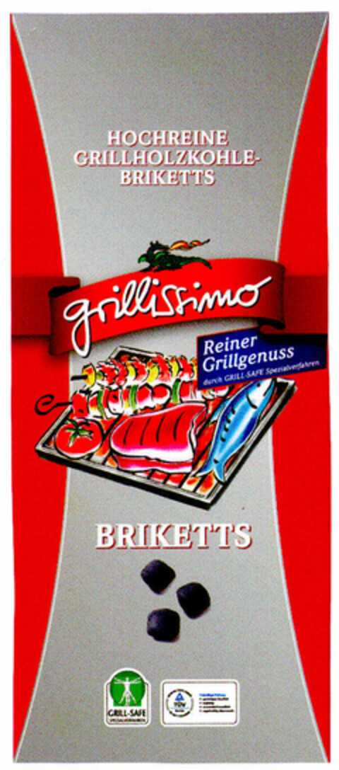 HOCHREINE GRILLHOLZKOHLE-BRIKETTS grillissimo Logo (DPMA, 23.08.2001)