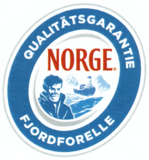 NORGE QUALITÄTSGARANTIE FJORDFORELLE Logo (DPMA, 10.09.2011)