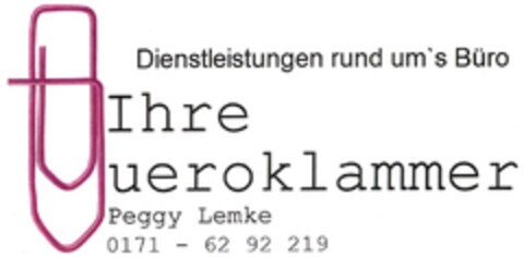 Dienstleistungen rund um's Büro Ihre Bueroklammer Peggy Lemke Logo (DPMA, 07.04.2012)