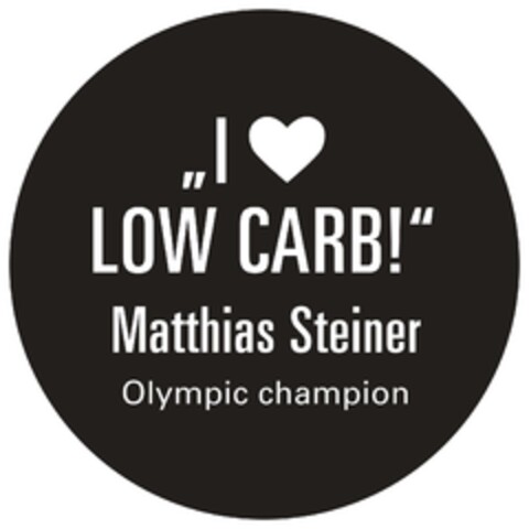 "I LOW CARB!" Matthias Steiner Olympic champion Logo (DPMA, 01.02.2023)
