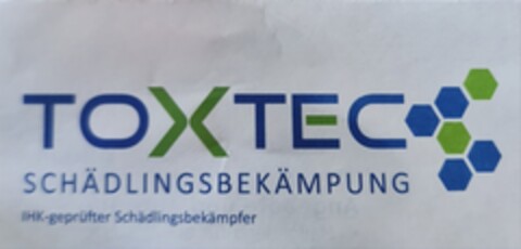 TOXTEC SCHÄDLINGSBEKÄMPFUNG IHK-geprüfter Schädlingsbekämpfer Logo (DPMA, 29.06.2025)