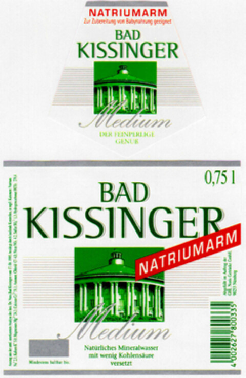 BAD KISSINGER Logo (DPMA, 08/03/1996)