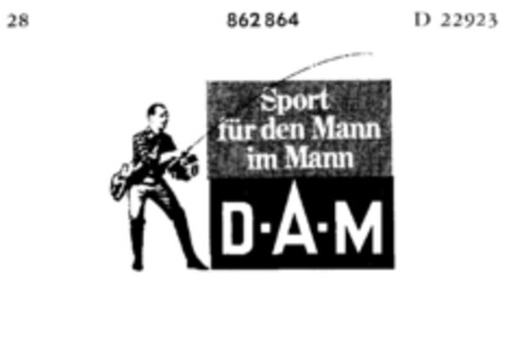 D-A-M Sport für den Mann im Mann Logo (DPMA, 24.12.1968)