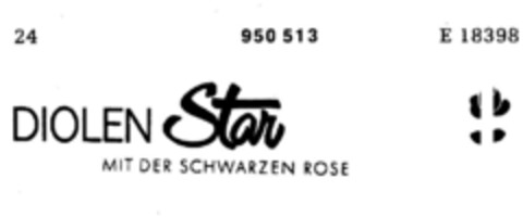 DIOLEN Star MIT DER SCHWARZEN ROSE Logo (DPMA, 19.12.1975)