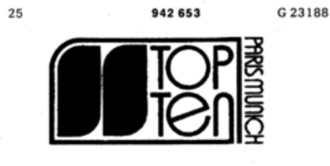 TOP TEN PARIS MUNICH Logo (DPMA, 08.05.1974)