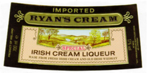 RYAN`S CREAM SPECIAL IRISH CREAM LIQEUR Logo (DPMA, 05/14/1981)