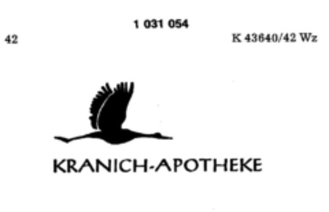 KRANICH-APOTHEKE Logo (DPMA, 08.08.1981)