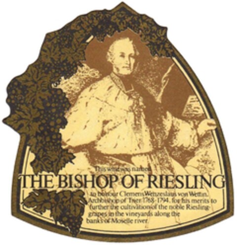 THE BISHOP OF RIESLING Logo (DPMA, 04/13/1976)