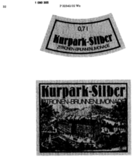 Kurpark-Silber ZITRONEN-BRUNNENLIMONADE Logo (DPMA, 21.03.1985)