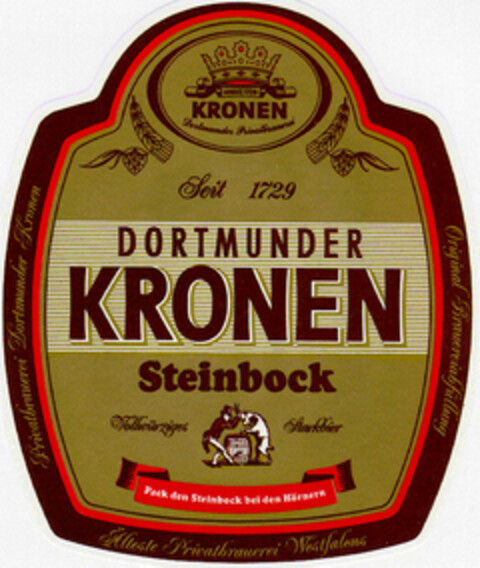 DORTMUNDER KRONEN Steinbock Logo (DPMA, 19.03.1986)