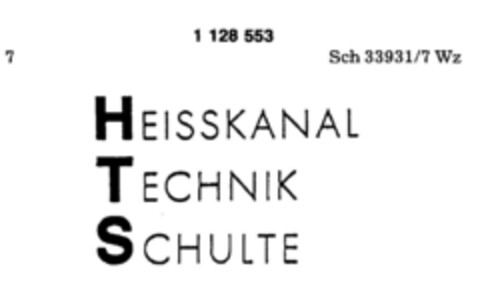 HEISSKANAL TECHNIK SCHULTE Logo (DPMA, 24.12.1987)