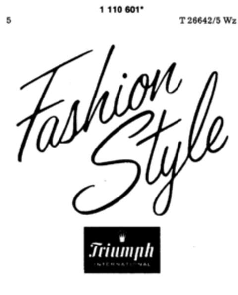 Fashion Style Triumph INTERNATIONAL Logo (DPMA, 27.06.1987)