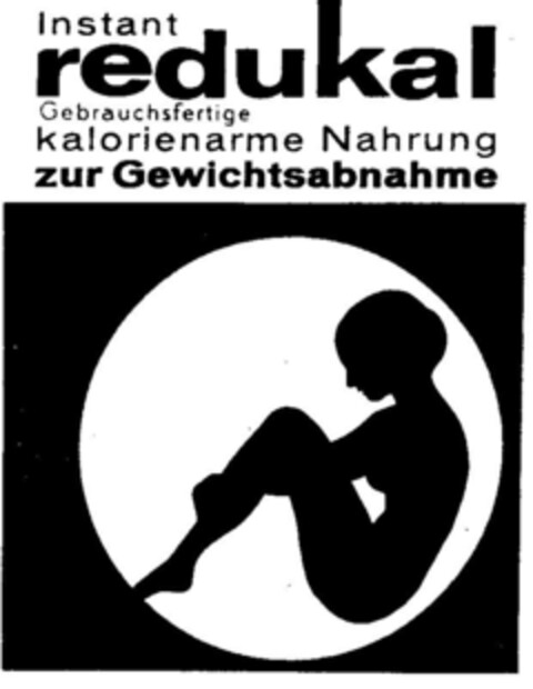 instant redukal Gebrauchsfertige kalorienarme Nahrung zur Gewichtsabnahme Logo (DPMA, 03.02.1972)