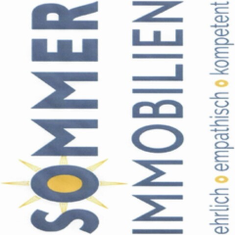 SOMMER IMMOBILIEN ehrlich · empathisch · kompetent Logo (DPMA, 05/21/2021)
