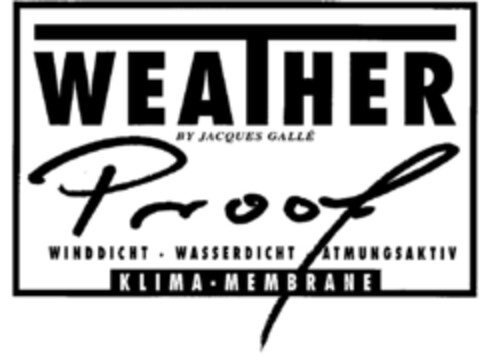 WEATHER BY JACQUES GALLE Logo (DPMA, 09.07.1997)