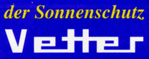 der Sonnenschutz Vetter Logo (DPMA, 18.09.1998)