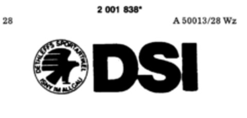 DETHLEFFS SPORTARTIKEL ISNY IM ALLGAU DSI Logo (DPMA, 04/30/1991)