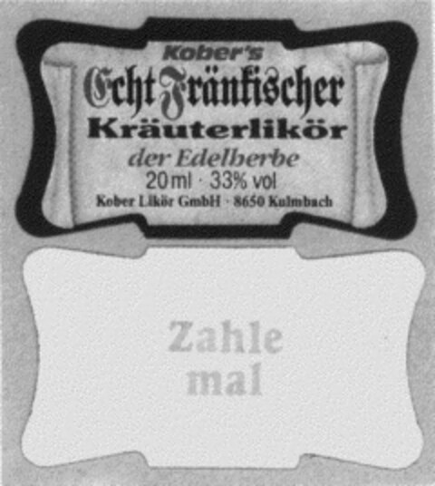 KOBERÖS ECHT FRAENKISCHER KRAEUTERLIKOR DER EDELHERBE Logo (DPMA, 05.07.1989)